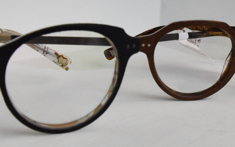 Leather and acetate Optical frame